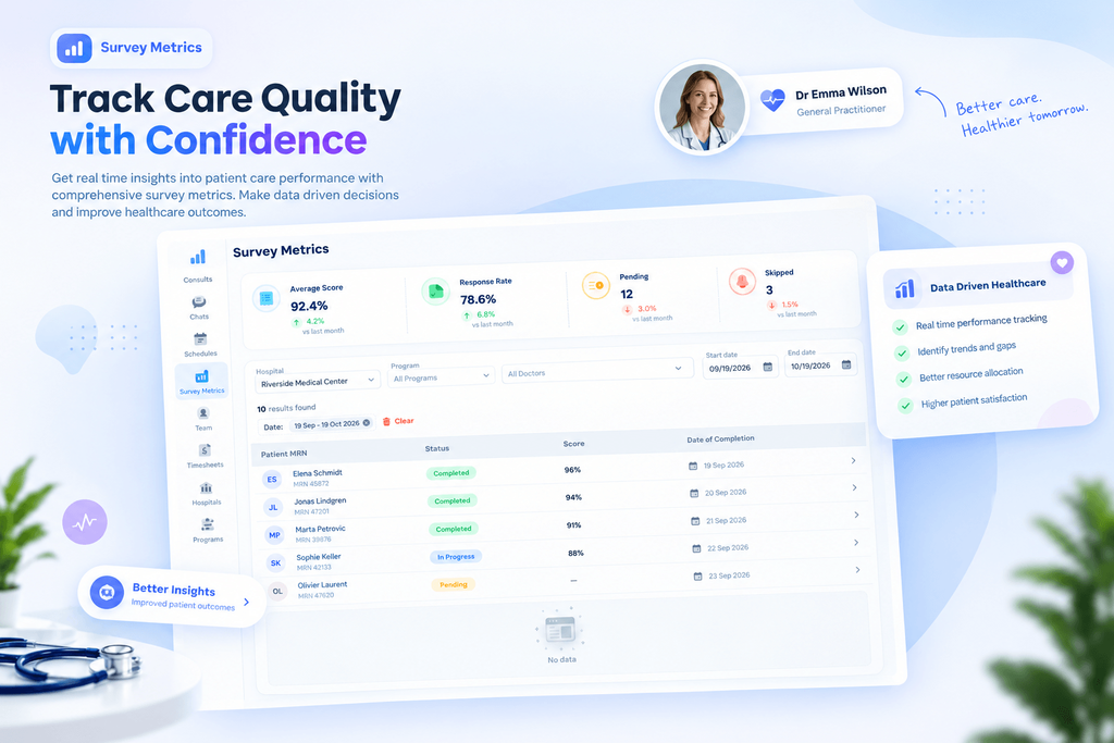 The Survey Metrics screen